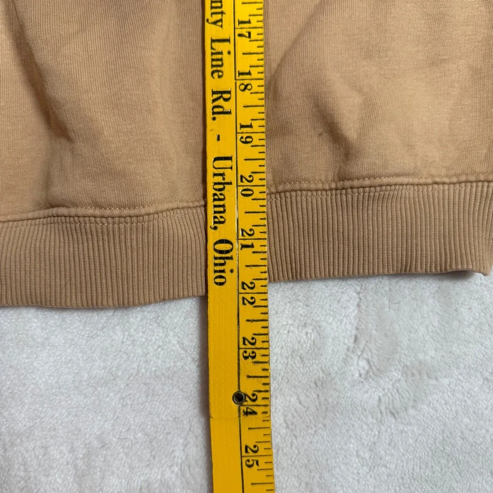 Zara Girl Tan Bow Sweatshirt Puffed Shoulder Fleece Pullover Camel Brown Size 14